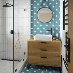 Country Living Starry Skies Peacock Teal Porcelain Wall & Floor Tile - 200 X 200mm - 0.52sqm Pack 14 Country Living Starry Skies Peacock Teal Porcelain Wall & Floor Tile - 200 X 200mm - 0.52sqm Pack -Homebase Furniture Store 13220582 1344909608317976