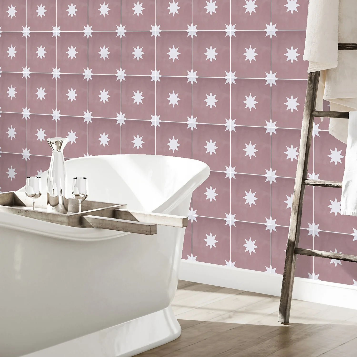 Country Living Starry Skies Peony Blush Porcelain Wall & Floor Tile 200 X 200mm - 0.52sqm Pack 1 Country Living Starry Skies Peony Blush Porcelain Wall & Floor Tile 200 X 200mm - 0.52sqm Pack