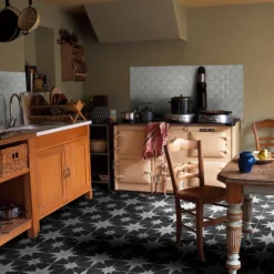 Country Living Starry Skies Black North Star Porcelain Floor & Wall Tile 1.42sqm Pack - 450x450mm -Homebase Furniture Store 13220589 1685051391062742