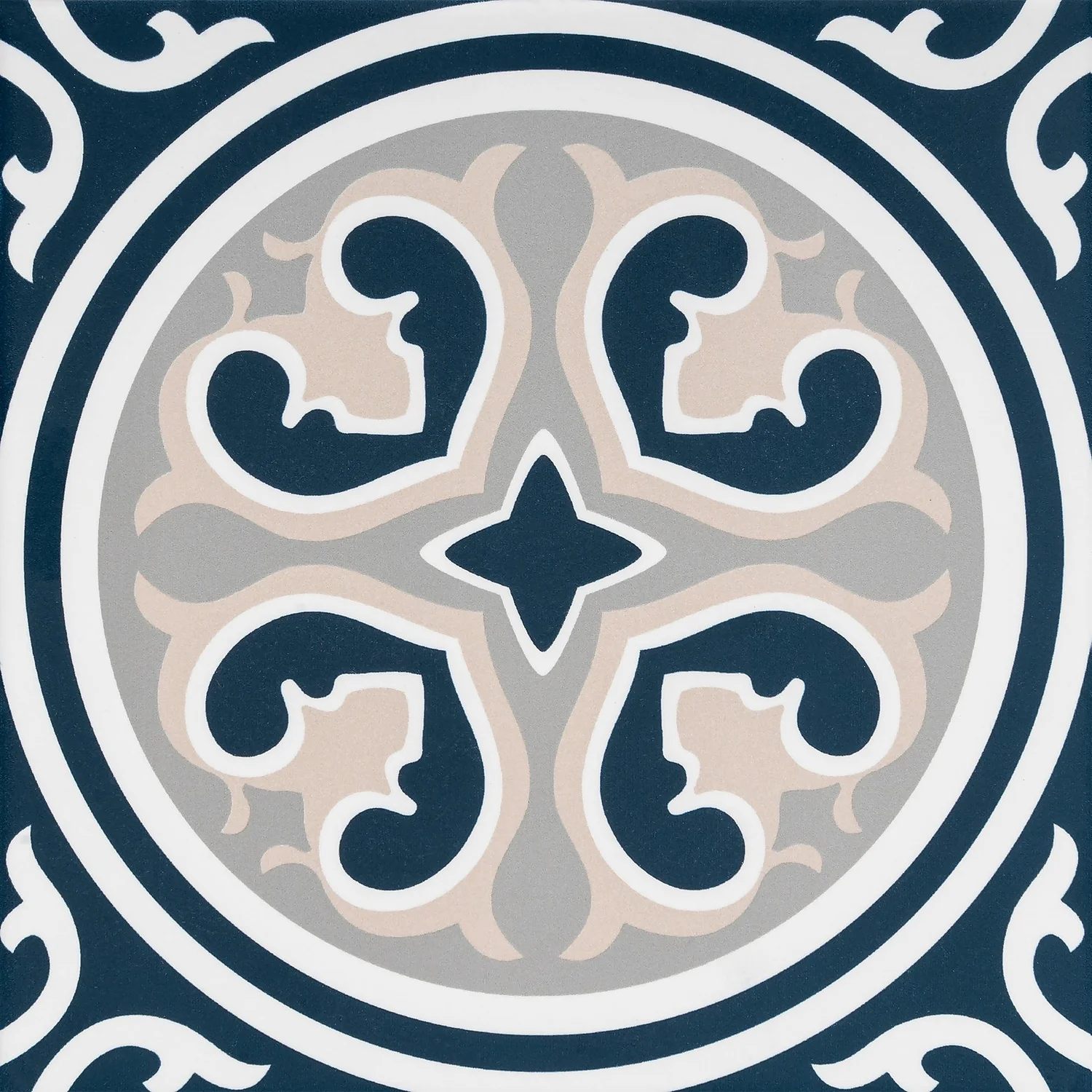 Fiore Vintage Floral Porcelain Wall & Floor Tile 200 X 200mm - 0.52sqm Pack 2 Fiore Vintage Floral Porcelain Wall & Floor Tile 200 X 200mm - 0.52sqm Pack - Image 2