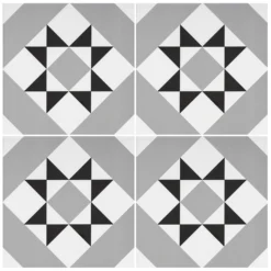 Fiore Diamond Black Porcelain Wall & Floor Tile 200 X 200mm - 0.52sqm Pack -Homebase Furniture Store 13220601 7764916348340978