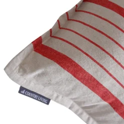 Country Living Croyde Stripe Cushion - Red -Homebase Furniture Store 13470277 1984929621010194