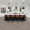Kraus Herringbone Luxury Vinyl Floor Tile Sample - Langley Grey