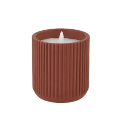 LED Ribbed Candle - Terracotta 6 LED Ribbed Candle - Terracotta -Homebase Furniture Store 13794264 8755009419431561