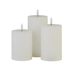 Pack Of 3 LED Pillar Ribbed Candles - White 6 Pack Of 3 LED Pillar Ribbed Candles - White -Homebase Furniture Store 13794266 1775009419370130