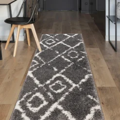 Deluxe Berber Shaggy Runner - Charcoal & White - 180x67cm 6 Deluxe Berber Shaggy Runner - Charcoal & White - 180x67cm -Homebase Furniture Store 13888026 1704988130954258