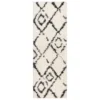 Deluxe Berber Shaggy Runner - White & Black - 180x67cm