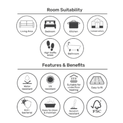 EGGER HOME Anthracite Slate Tile 8mm Aqua+ Laminate Flooring -Homebase Furniture Store 13999106 5705014868287242