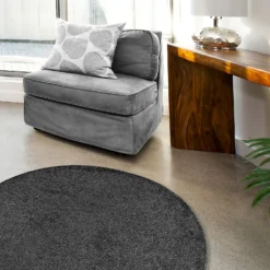 Relay Circular Rug - Dark Grey - 133cm -Homebase Furniture Store 14015859 1775052680300889