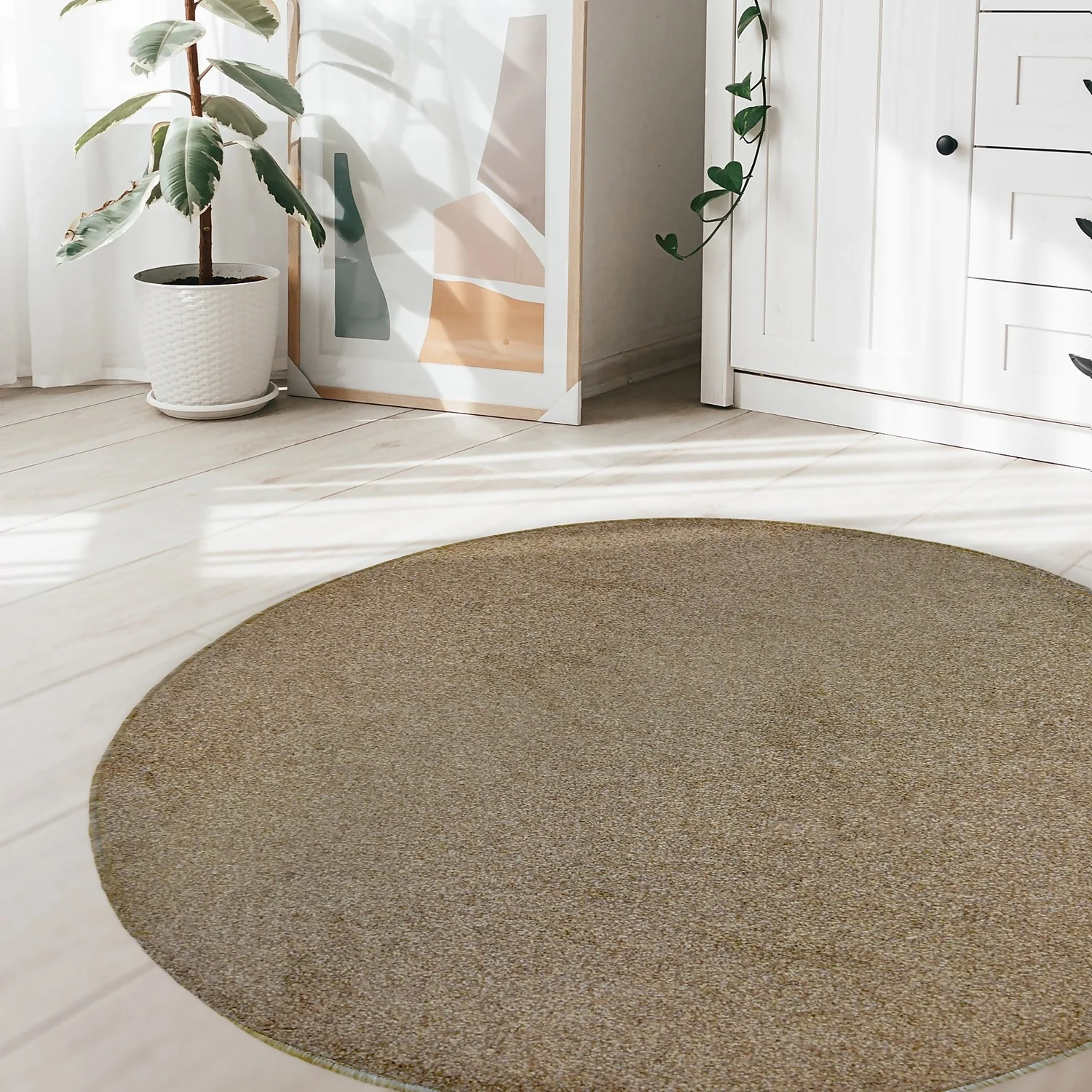 Relay Circular Rug - Latte - 133cm 2 Relay Circular Rug - Latte - 133cm - Image 2