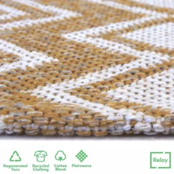 Recycled Cotton Tribal Rug - Ochre - 60x180cm -Homebase Furniture Store 14015877 1435006094495462