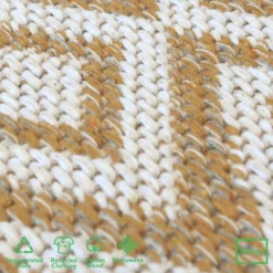 Recycled Cotton Tribal Rug - Ochre - 60x180cm -Homebase Furniture Store 14015877 7915006094445776