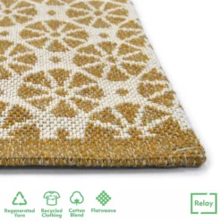 Recycled Cotton Starburst Rug - Ochre - 160x230cm 9 Recycled Cotton Starburst Rug - Ochre - 160x230cm -Homebase Furniture Store 14015885 9595006092707291