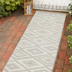 Recycled Diamond Rug - Grey - 60x230cm -Homebase Furniture Store 14015893 1005006088501420