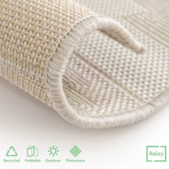 Recycled Diamond Rug - Natural - 200x290cm -Homebase Furniture Store 14015900 8905006094377751