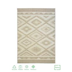 Recycled Diamond Rug - Natural - 160x230cm