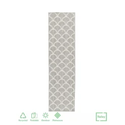 Relay Recycled Indoor/Outdoor Rug - Grey - 60x230cm