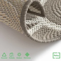 Relay Recycled Indoor/Outdoor Rug - Dark Natural - 160x230cm -Homebase Furniture Store 14015917 2995006093924991