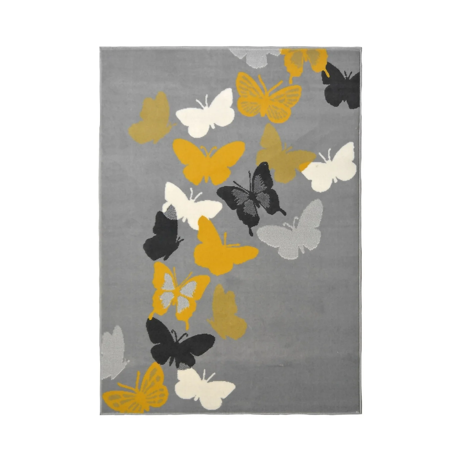 Butterfly Rug - Grey & Ochre - 120x170cm 1 Butterfly Rug - Grey & Ochre - 120x170cm