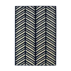 Herringbone Rug - Navy - 160x230cm