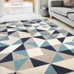 Creation Venus Geometric Rug - Teal - 160x230cm 9 Creation Venus Geometric Rug - Teal - 160x230cm -Homebase Furniture Store 14015967 1825006086880598