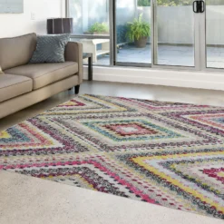 Villa Tribal Rug - Multicoloured - 160x230cm -Homebase Furniture Store 14015977 1665006092608663
