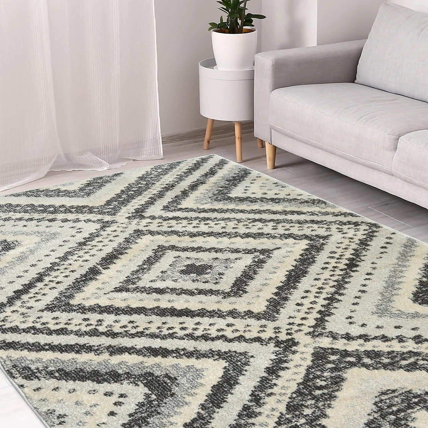 Villa Tribal Rug - Grey - 160x230cm 5 Villa Tribal Rug - Grey - 160x230cm - Image 5