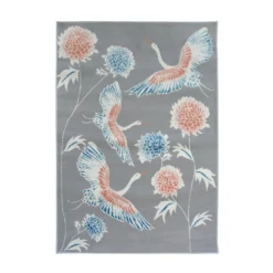 Abstract Birds Rug - Grey - 120x170cm