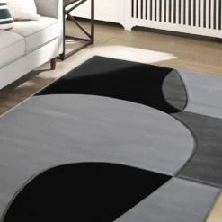 Daytona Abstract Rug - Grey - 160x230cm -Homebase Furniture Store 14016010 3155006086666452