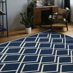 County Diamonds Indoor/Outdoor Rug - Navy - 160x230cm 6 County Diamonds Indoor/Outdoor Rug - Navy - 160x230cm -Homebase Furniture Store 14016057 1215006086542708