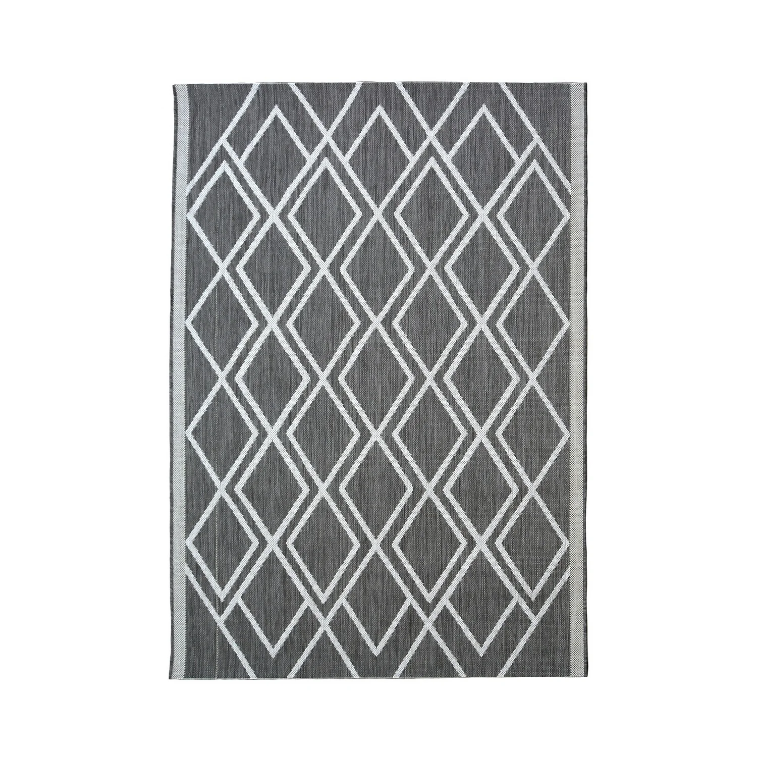 County Diamonds Indoor/Outdoor Rug - Silver - 120x170cm 1 County Diamonds Indoor/Outdoor Rug - Silver - 120x170cm
