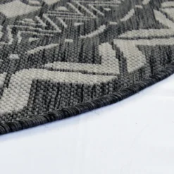 County Circle Indoor/Outdoor Rug - Grey - 133cm 11 County Circle Indoor/Outdoor Rug - Grey - 133cm -Homebase Furniture Store 14016069 1125006085570801