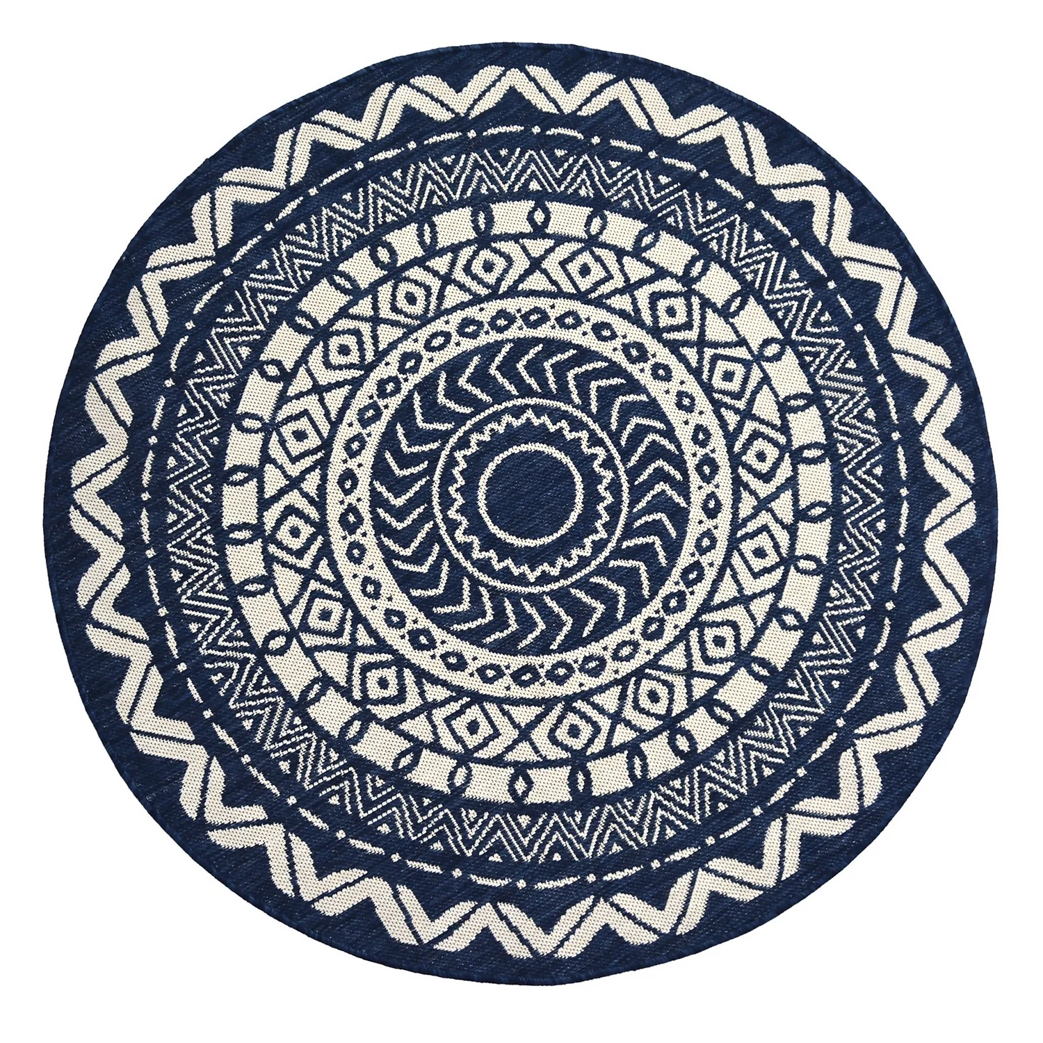 County Circle Indoor/Outdoor Rug - Navy - 133cm 1 County Circle Indoor/Outdoor Rug - Navy - 133cm