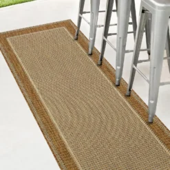 Denver Border Indoor/Outdoor Rug - Latte - 80x200cm 8 Denver Border Indoor/Outdoor Rug - Latte - 80x200cm -Homebase Furniture Store 14016071 9255006092478373