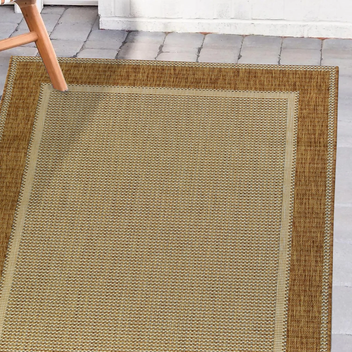 Denver Border Indoor/Outdoor Rug - Latte - 160x230cm 3 Denver Border Indoor/Outdoor Rug - Latte - 160x230cm - Image 3