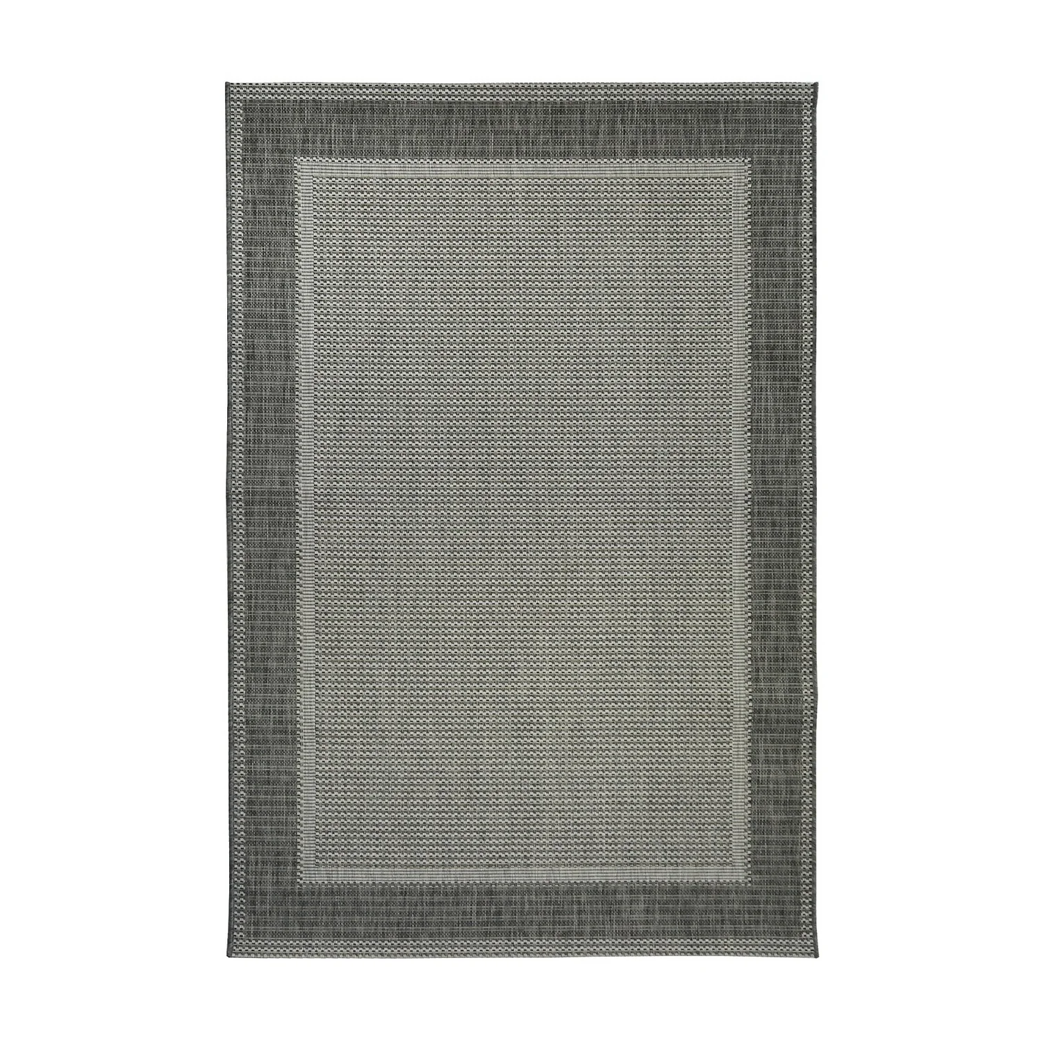 Denver Border Indoor/Outdoor Rug - Grey - 160x230cm 1 Denver Border Indoor/Outdoor Rug - Grey - 160x230cm