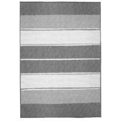 Duo Weave Indoor/Outdoor Rug - Stripe Charcoal - 120x170cm -Homebase Furniture Store 14016642 1965003718699057