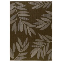 Duo Weave Indoor/Outdoor Rug - Leaves Beige - 120x170cm