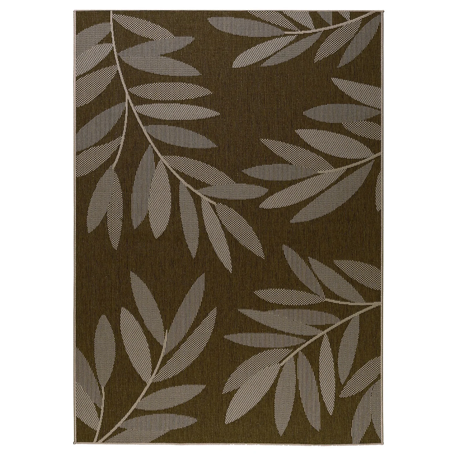 Duo Weave Indoor/Outdoor Rug - Leaves Beige - 160x230cm 1 Duo Weave Indoor/Outdoor Rug - Leaves Beige - 160x230cm