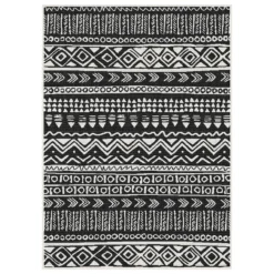 Duo Weave Indoor/Outdoor Rug - Tribal Black - 160x230cm -Homebase Furniture Store 14016667 1015003718664650