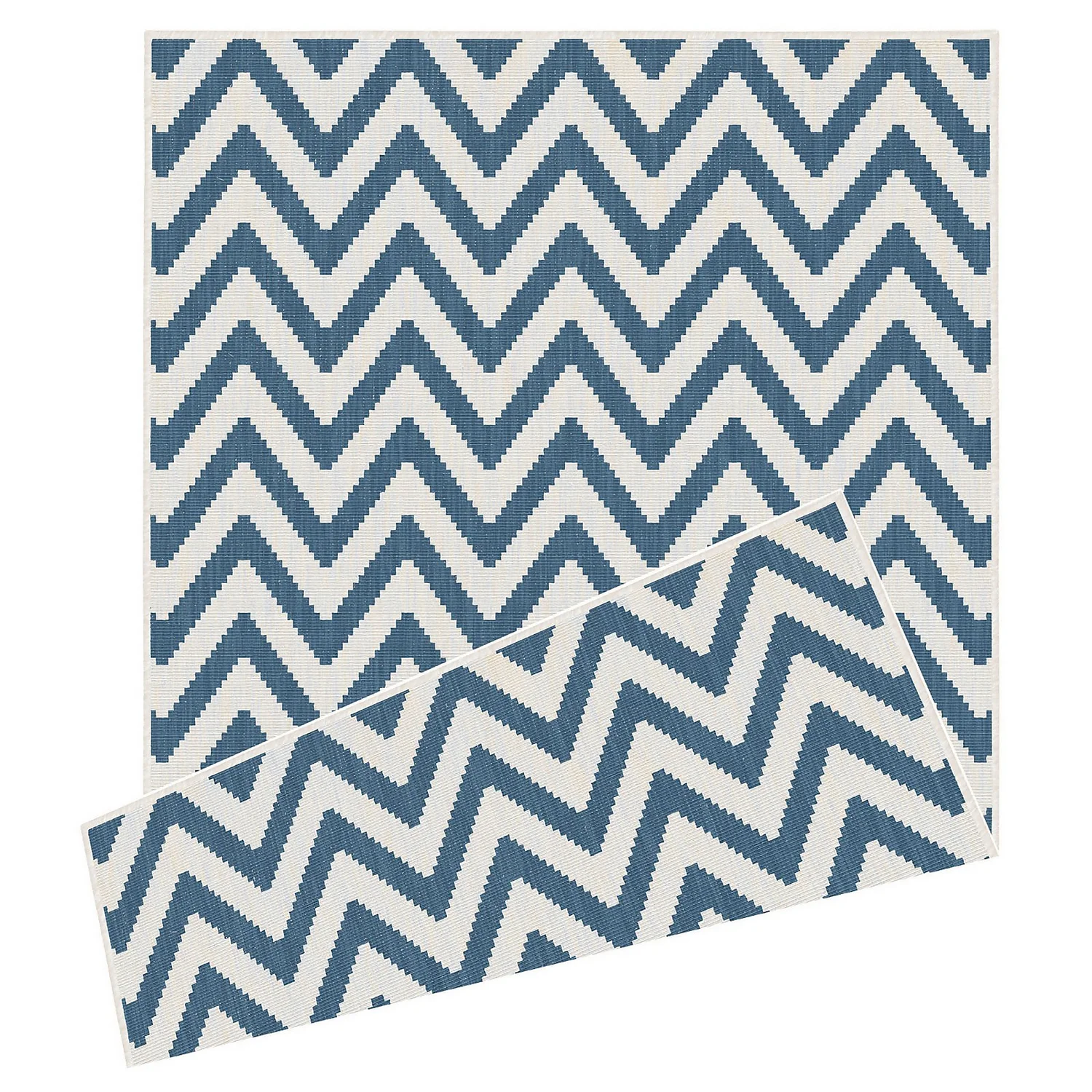 Duo Weave Indoor/Outdoor Rug - Chevrons Ocean - 160x230cm 1 Duo Weave Indoor/Outdoor Rug - Chevrons Ocean - 160x230cm