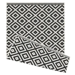 Duo Weave Indoor/Outdoor Rug - Geo Black - 160x230cm