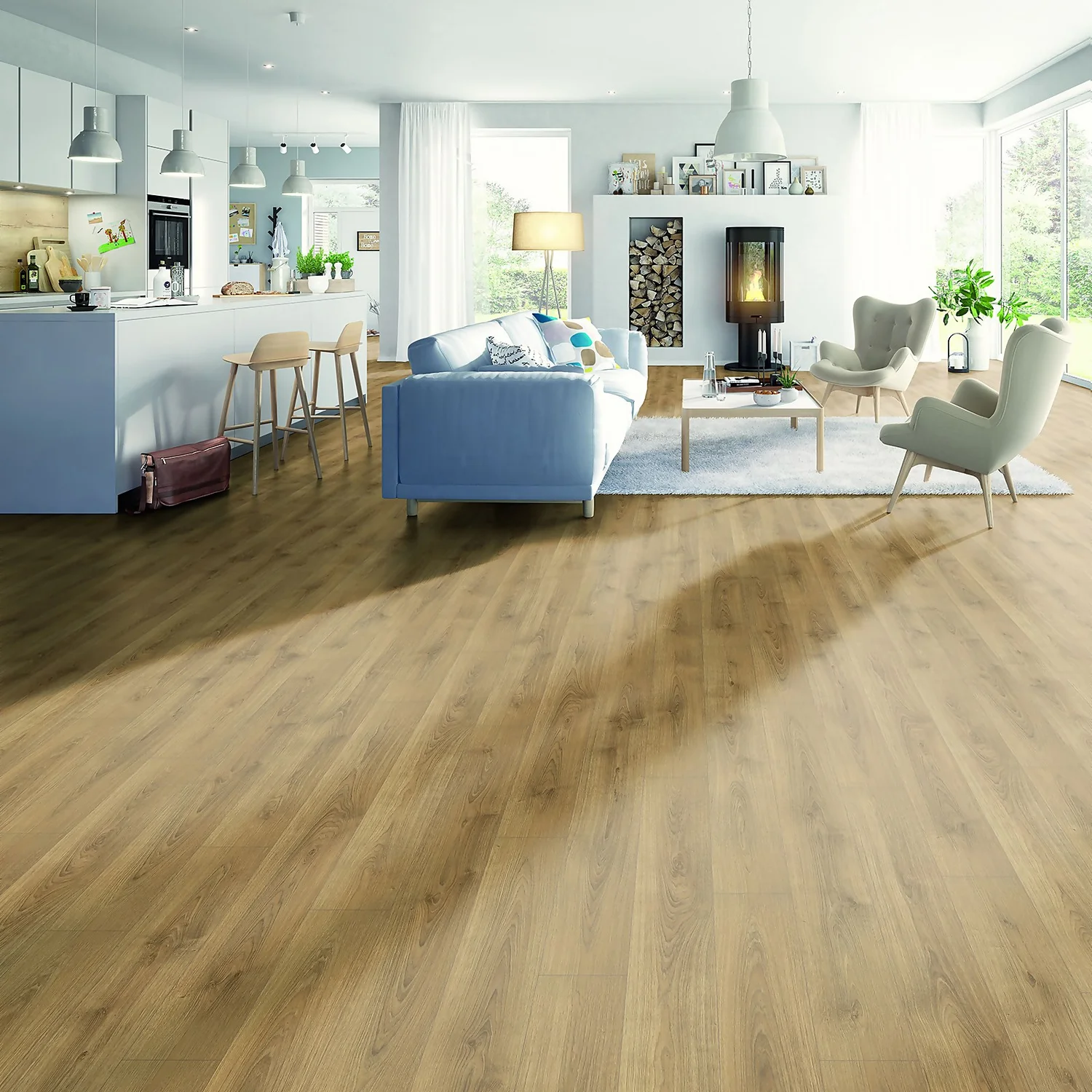 EGGER HOME Honey Brook Oak 12mm Laminate Flooring Sample 1 EGGER HOME Honey Brook Oak 12mm Laminate Flooring Sample