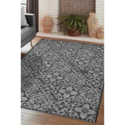 Indoor Outdoor Tile Rug - Grey - 100x150cm -Homebase Furniture Store 14758875 1565053510742640