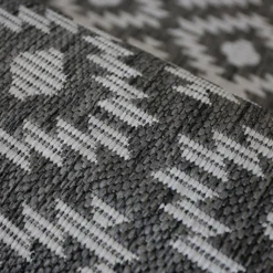 Indoor Outdoor Geo Runner - Silver - 67x200cm -Homebase Furniture Store 14758882 1445053511540085