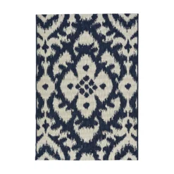Indoor Outdoor Ikat Rug - Navy - 200x290cm