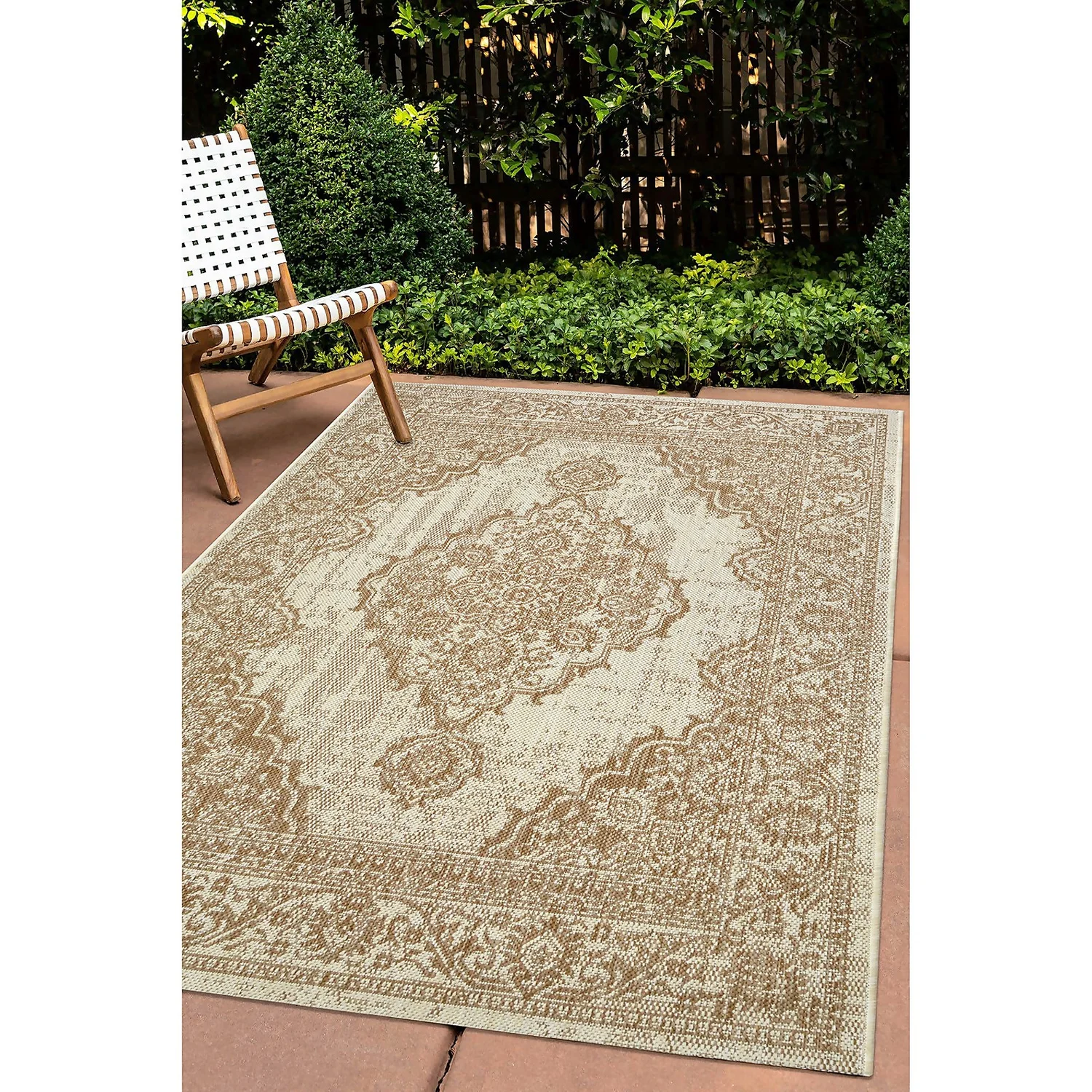 Indoor Outdoor Medallion Rug - Natural - 160x230cm 2 Indoor Outdoor Medallion Rug - Natural - 160x230cm - Image 2