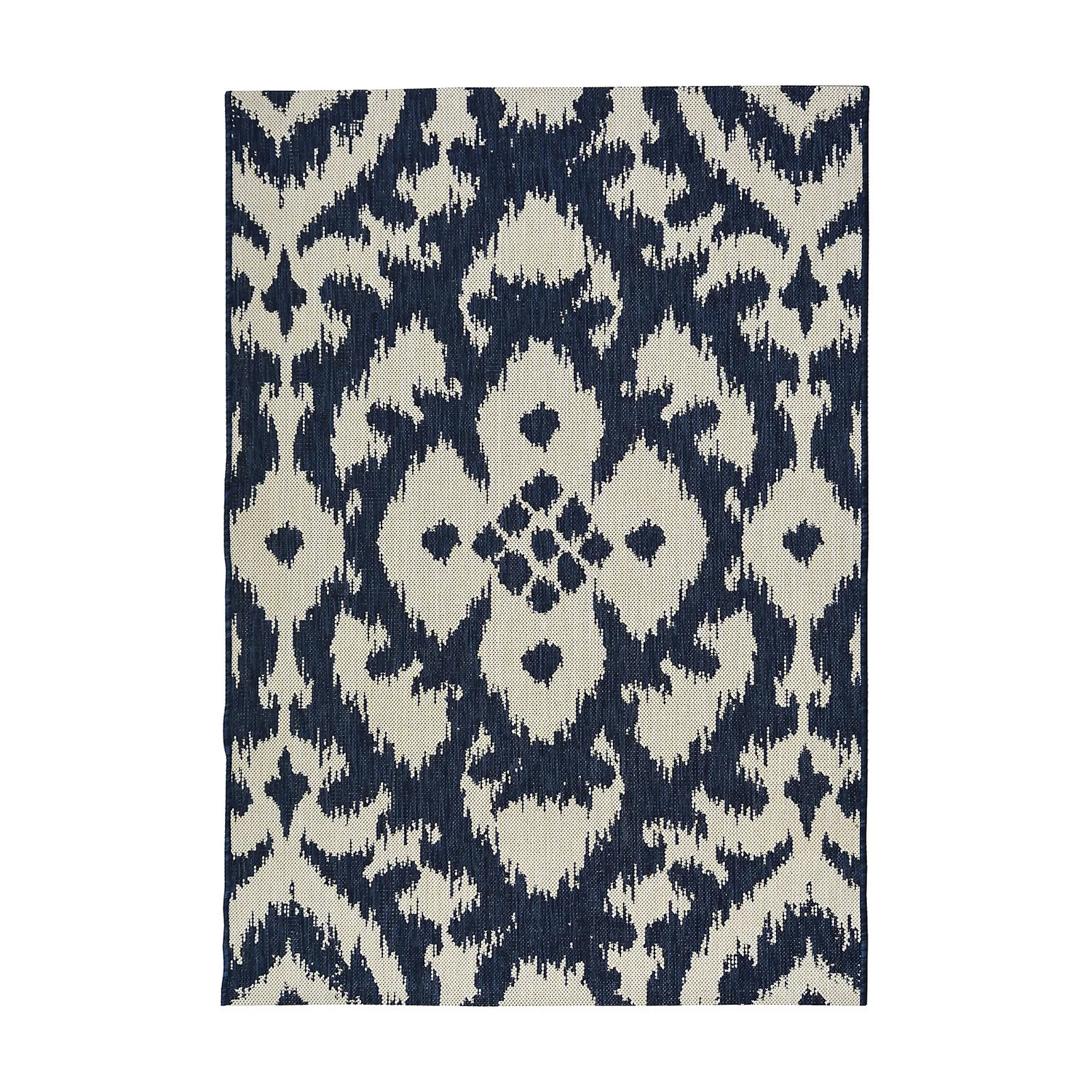 Indoor Outdoor Ikat Rug - Navy - 120x170cm 1 Indoor Outdoor Ikat Rug - Navy - 120x170cm