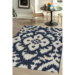 Indoor Outdoor Ikat Rug - Navy - 160x230cm -Homebase Furniture Store 14758907 6985053509599010