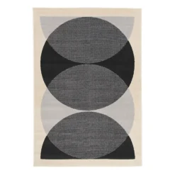 Retro Circle Rug - Monochrome - 120x170cm